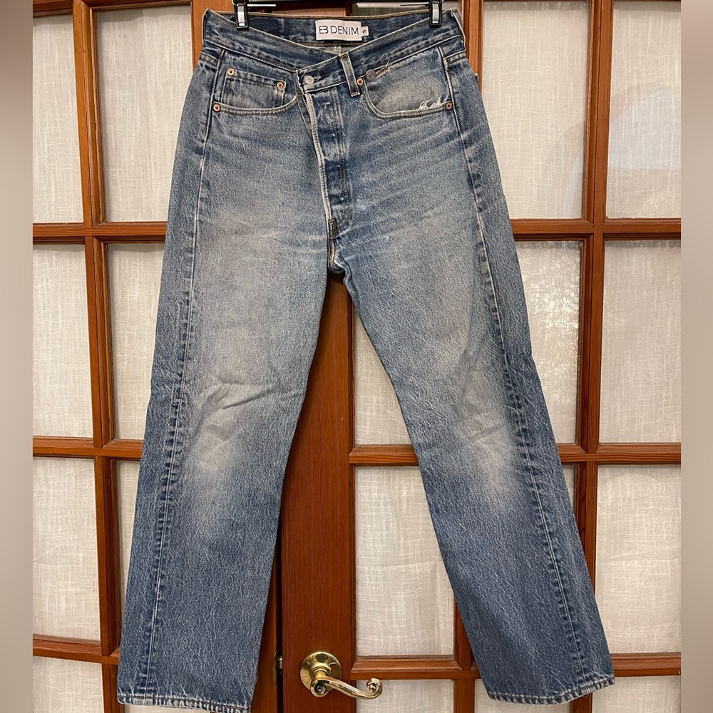 EB Denim Men's Vintage Wash Blue Straight-Leg Jeans